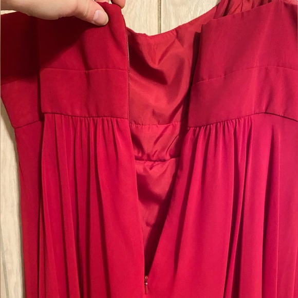 David’s Bridal Spaghetti Strap Chiffon Dress With Beaded Empire - Picture 7 of 9